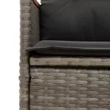 szürke polyrattan dönthető kerti szék párnákkal