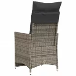szürke polyrattan dönthető kerti szék párnákkal