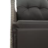szürke polyrattan dönthető kerti szék párnákkal