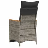 szürke polyrattan dönthető kerti szék párnákkal
