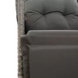 szürke polyrattan dönthető kerti szék párnákkal