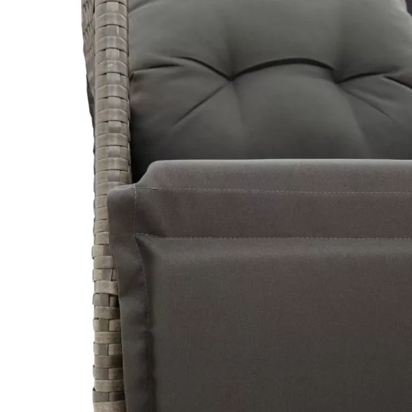 szürke polyrattan dönthető kerti szék párnákkal