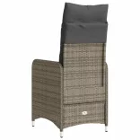 szürke polyrattan dönthető kerti szék párnákkal
