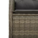 szürke polyrattan dönthető kerti szék párnákkal