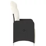 fekete polyrattan dönthető kerti szék párnával