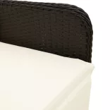 fekete polyrattan dönthető kerti szék párnával