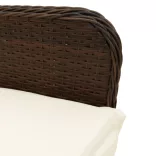 barna polyrattan dönthető kerti szék párnákkal