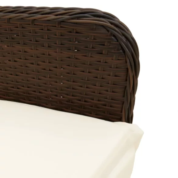 barna polyrattan dönthető kerti szék párnákkal