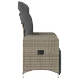 szürke polyrattan dönthető kerti szék párnákkal
