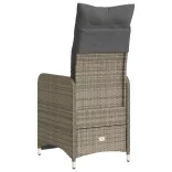 szürke polyrattan dönthető kerti szék párnákkal