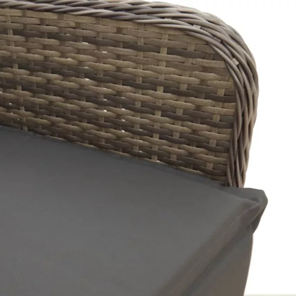 szürke polyrattan dönthető kerti szék párnákkal