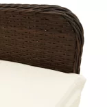 2 db barna polyrattan dönthető kerti szék párnákkal