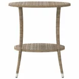 2 db bézs polyrattan dönthető kerti szék asztallal