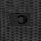 2 személyes fekete polyrattan dönthető kerti kanapé asztallal