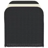 fekete polyrattan tárolópad párnával 115 x 51 x 52 cm