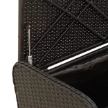 fekete polyrattan tárolópad párnával 115 x 51 x 52 cm