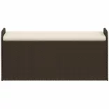 barna polyrattan tárolópad párnával 115 x 51 x 52 cm