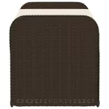 barna polyrattan tárolópad párnával 115 x 51 x 52 cm