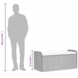 barna polyrattan tárolópad párnával 115 x 51 x 52 cm