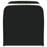 fekete polyrattan tárolópad párnával 80 x 51 x 52 cm