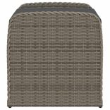 szürke polyrattan tárolópad párnával 80 x 51 x 52 cm
