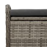 szürke polyrattan tárolópad párnával 80 x 51 x 52 cm