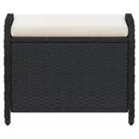 fekete polyrattan kerti szék párnával 58 x 46 x 46 cm