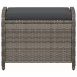 szürke polyrattan kerti szék párnával 58 x 46 x 46 cm