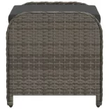 szürke polyrattan kerti szék párnával 58 x 46 x 46 cm