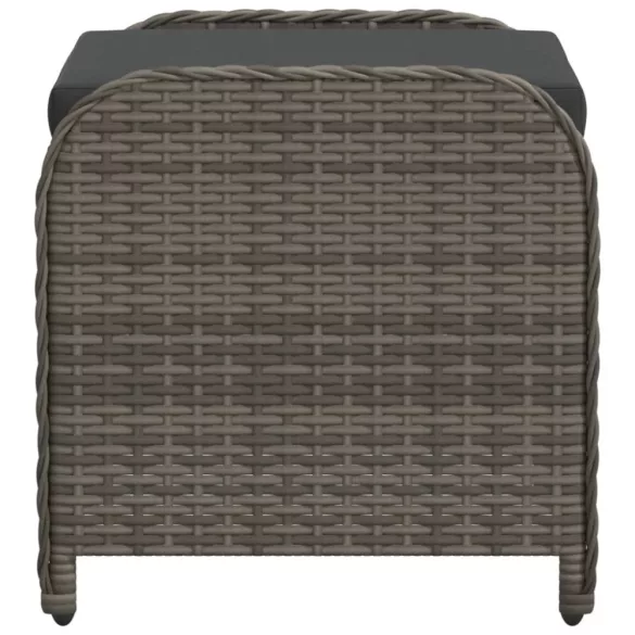 szürke polyrattan kerti szék párnával 58 x 46 x 46 cm