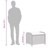 szürke polyrattan kerti szék párnával 58 x 46 x 46 cm