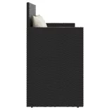 fekete polyrattan kerti pad párnával