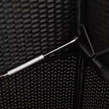 fekete polyrattan kerti pad párnával