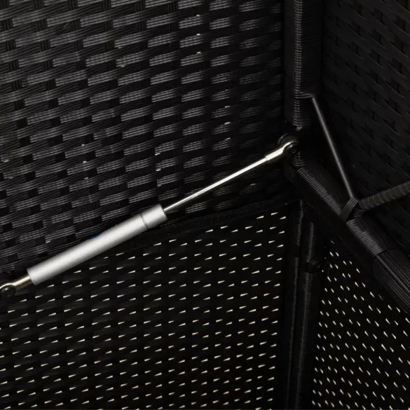 fekete polyrattan kerti pad párnával