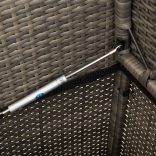 szürke polyrattan akácfa kerti pad párnával