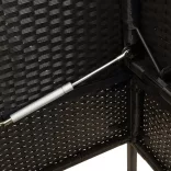 fekete polyrattan kerti pad párnával