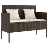 barna polyrattan kerti pad párnákkal