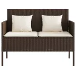 barna polyrattan kerti pad párnákkal