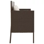 barna polyrattan kerti pad párnákkal
