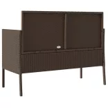 barna polyrattan kerti pad párnákkal