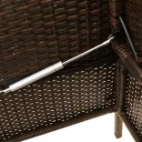 barna polyrattan kerti pad párnákkal