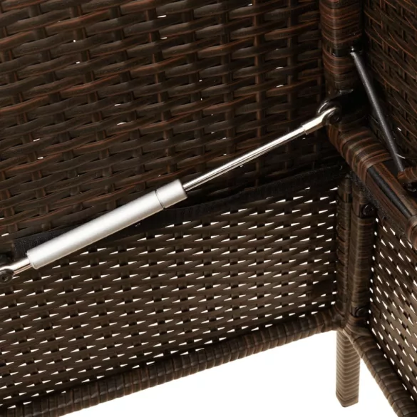 barna polyrattan kerti pad párnákkal