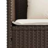 barna polyrattan kerti pad párnákkal