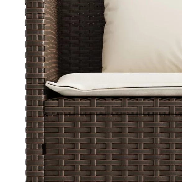 barna polyrattan kerti pad párnákkal