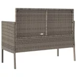 szürke polyrattan akácfa kerti pad párnával