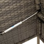 szürke polyrattan akácfa kerti pad párnával
