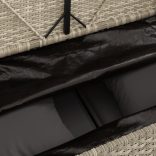 világosszürke polyrattan kerti pad párnákkal