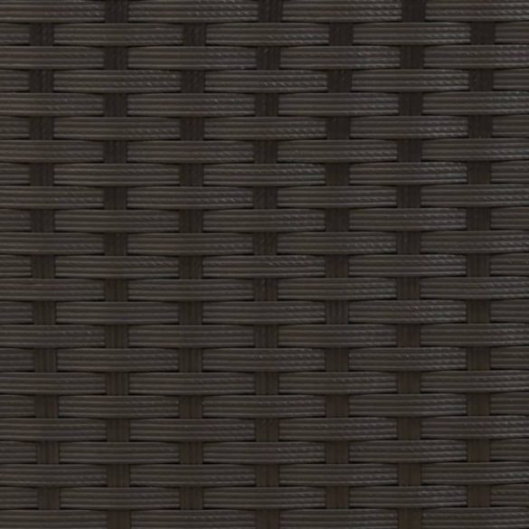 2 személyes fekete polyrattan kerti kanapé baldachinnal/székkel