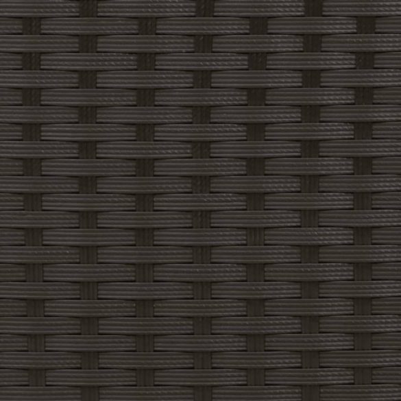 2 személyes fekete polyrattan kerti kanapé zsámollyal