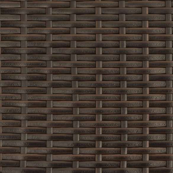 2 személyes barna polyrattan kerti kanapé zsámolyokkal